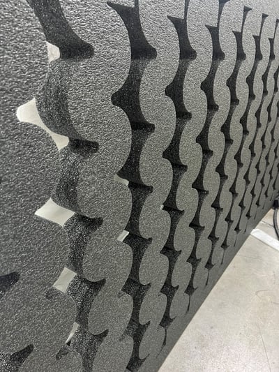 a wavy backdrop made out of foam