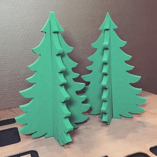 Christmas tree sculptures made out of foam