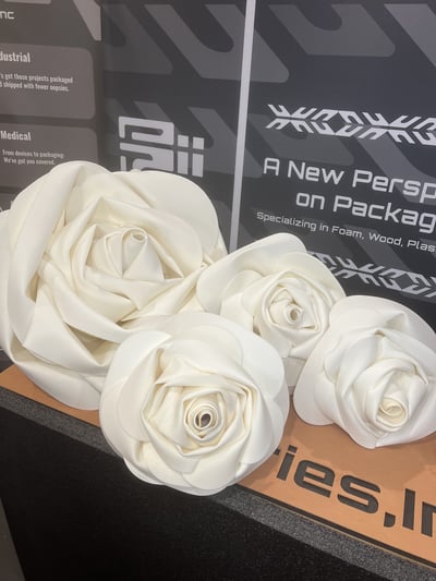 large roses made out of foam